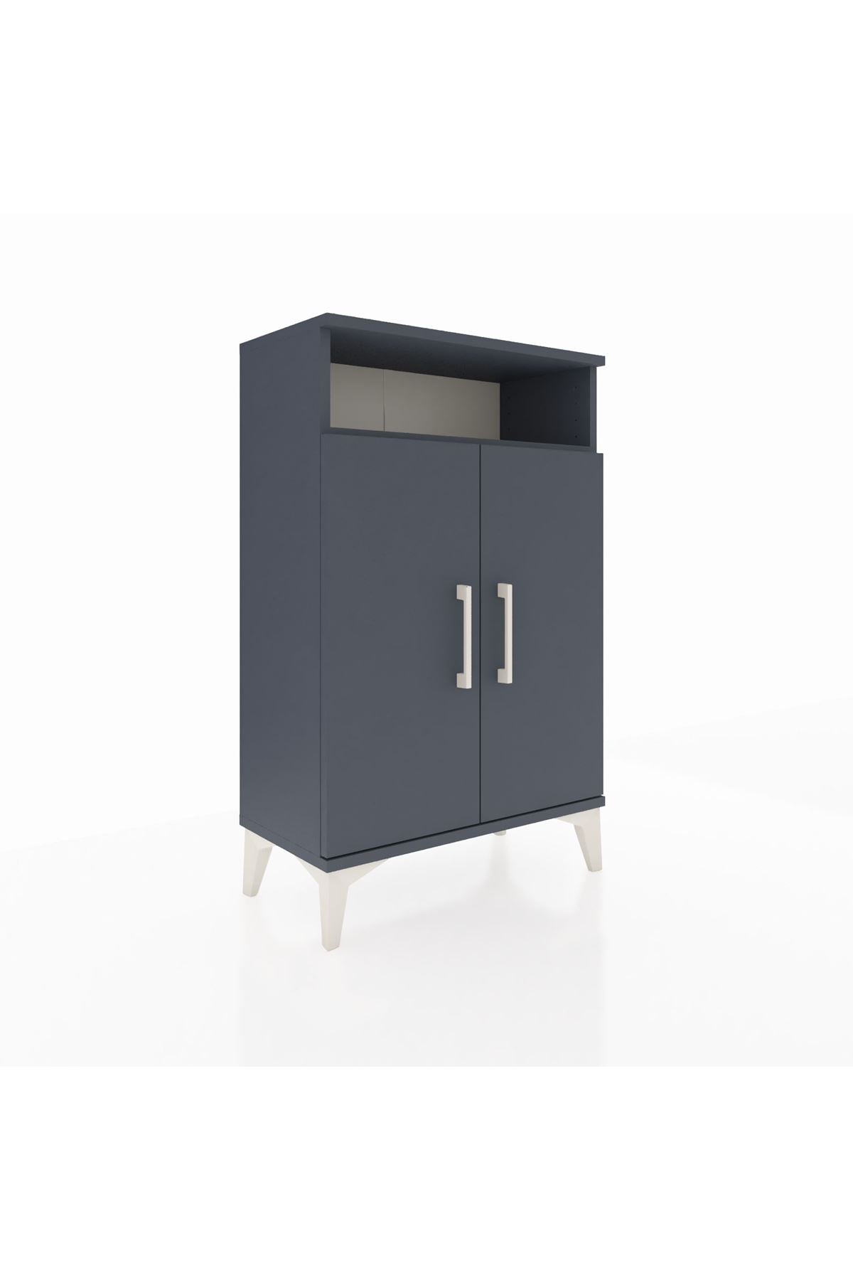 Arges Komodin 3 Raflı 2 Kapaklı 60x30x96 Antrasit-Antrasit