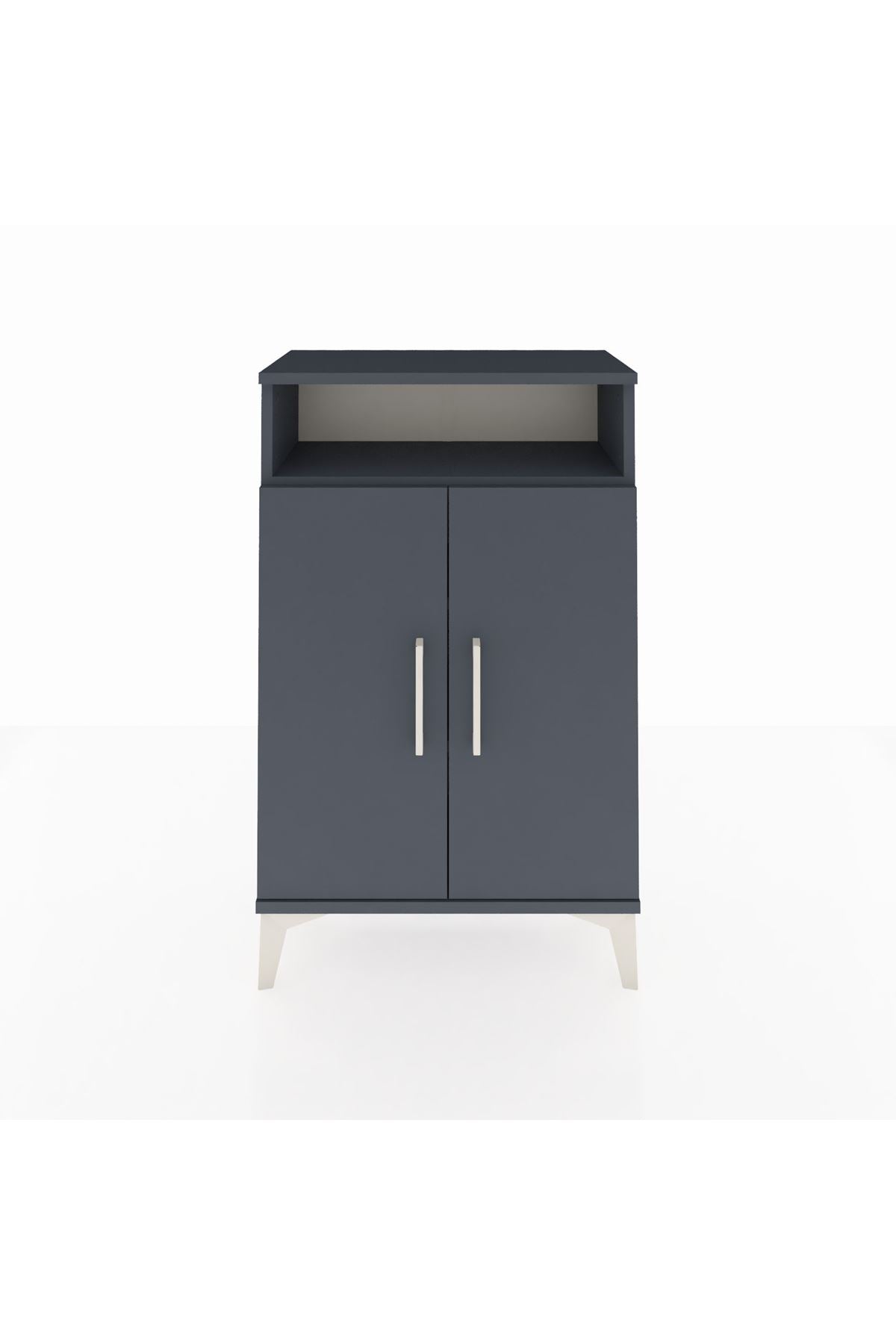 Arges Komodin 3 Raflı 2 Kapaklı 60x30x96 Antrasit-Antrasit