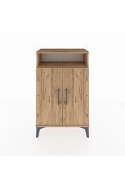 Arges Komodin 3 Raflı 2 Kapaklı 60x30x96 Çam-Çam