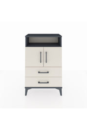 Arges Komodin 2 Raflı 2 Çekmeceli 2 Kapaklı 60x30x96 Antrasit-Aytaşı