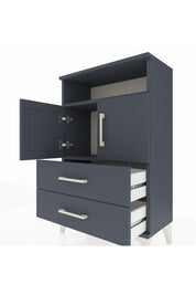 Arges Komodin 2 Raflı 2 Çekmeceli 2 Kapaklı 60x30x96 Antrasit-Antrasit