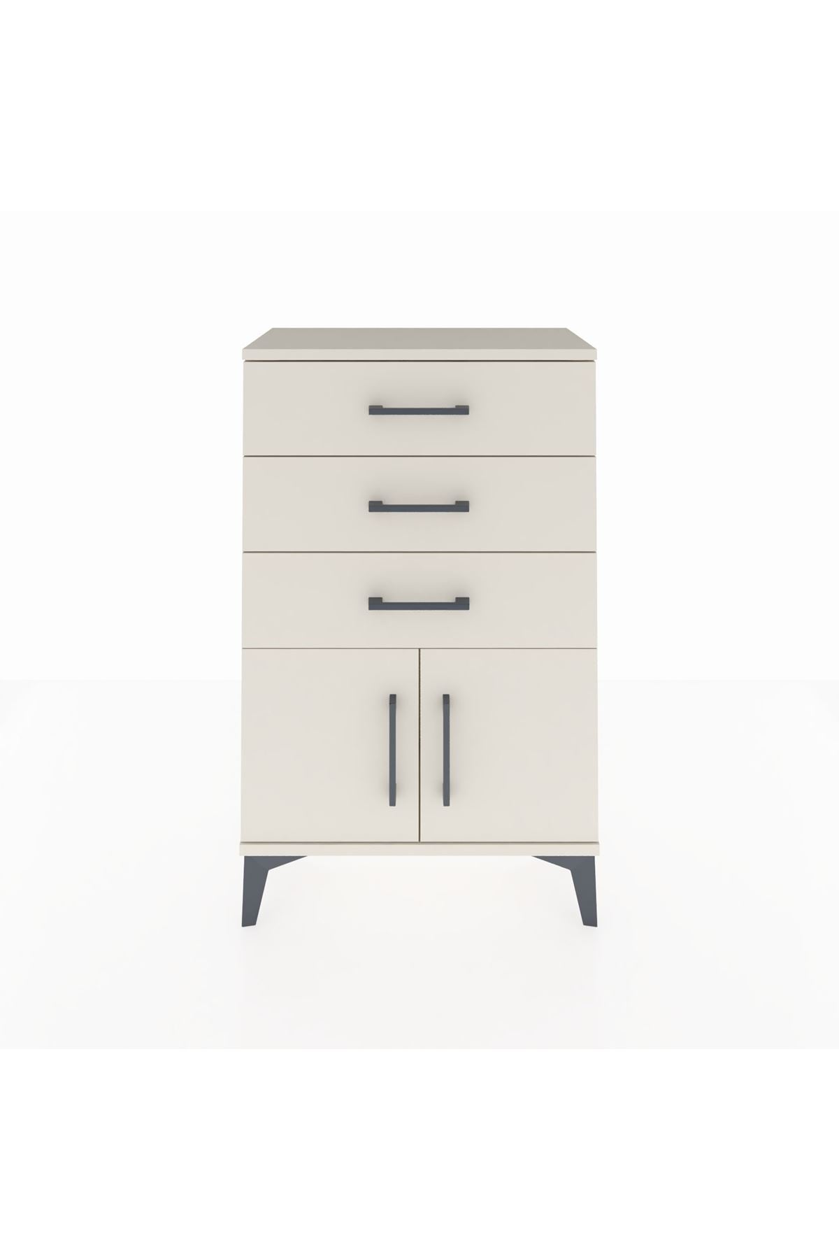 Arges Komodin 3 Çekmeceli 2 Kapaklı 60x30x96 Aytaşı-Aytaşı