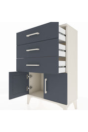 Arges Komodin 3 Çekmeceli 2 Kapaklı 60x30x96 Aytaşı-Antrasit