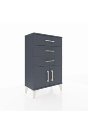 Arges Komodin 3 Çekmeceli 2 Kapaklı 60x30x96 Antrasit-Antrasit