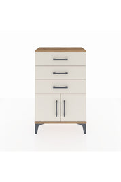 Arges Komodin 3 Çekmeceli 2 Kapaklı 60x30x96 Çam-Aytaşı