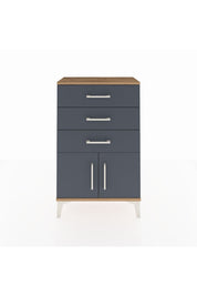 Arges Komodin 3 Çekmeceli 2 Kapaklı 60x30x96 Çam-Antrasit