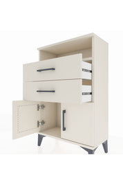 Arges Komodin Tek Raflı 2 Çekmeceli 2 Kapaklı 60x30x96 Aytaşı-Aytaşı