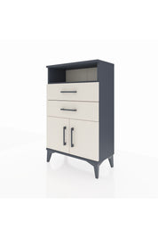 Arges Komodin Tek Raflı 2 Çekmeceli 2 Kapaklı 60x30x96 Antrasit-Aytaşı