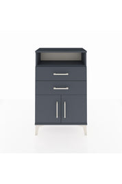 Arges Komodin Tek Raflı 2 Çekmeceli 2 Kapaklı 60x30x96 Antrasit-Antrasit