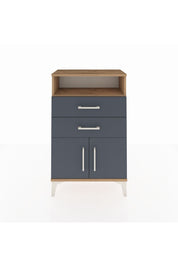 Arges Komodin Tek Raflı 2 Çekmeceli 2 Kapaklı 60x30x96 Çam-Antrasit