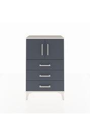 Arges Komodin Tek Raflı 3 Çekmeceli 2 Kapaklı 60x30x96 Aytaşı-Antrasit