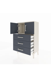 Arges Komodin Tek Raflı 3 Çekmeceli 2 Kapaklı 60x30x96 Aytaşı-Antrasit