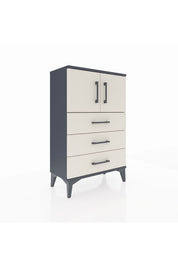 Arges Komodin Tek Raflı 3 Çekmeceli 2 Kapaklı 60x30x96 Antrasit-Aytaşı