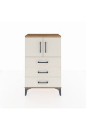 Arges Komodin Tek Raflı 3 Çekmeceli 2 Kapaklı 60x30x96 Çam-Aytaşı