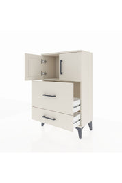 Arges Komodin Tek Raflı 2 Çekmeceli 2 Kapaklı 60x30x96 Aytaşı-Aytaşı