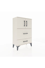 Arges Komodin Tek Raflı 2 Çekmeceli 2 Kapaklı 60x30x96 Aytaşı-Aytaşı