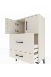 Arges Komodin Tek Raflı 2 Çekmeceli 2 Kapaklı 60x30x96 Aytaşı-Aytaşı