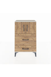 Arges Komodin Tek Raflı 2 Çekmeceli 2 Kapaklı 60x30x96 Aytaşı-Çam