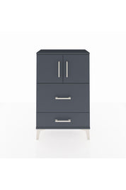 Arges Komodin Tek Raflı 2 Çekmeceli 2 Kapaklı 60x30x96 Antrasit-Antrasit