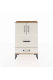 Arges Komodin Tek Raflı 2 Çekmeceli 2 Kapaklı 60x30x96 Çam-Aytaşı