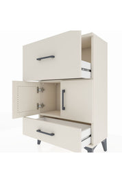 Arges Komodin Tek Raflı 2 Çekmeceli 2 Kapaklı 60x30x96 Aytaşı-Aytaşı