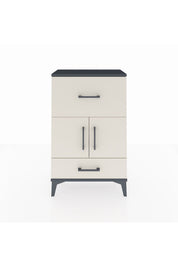 Arges Komodin Tek Raflı 2 Çekmeceli 2 Kapaklı 60x30x96 Antrasit-Aytaşı