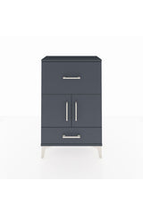 Arges Komodin Tek Raflı 2 Çekmeceli 2 Kapaklı 60x30x96