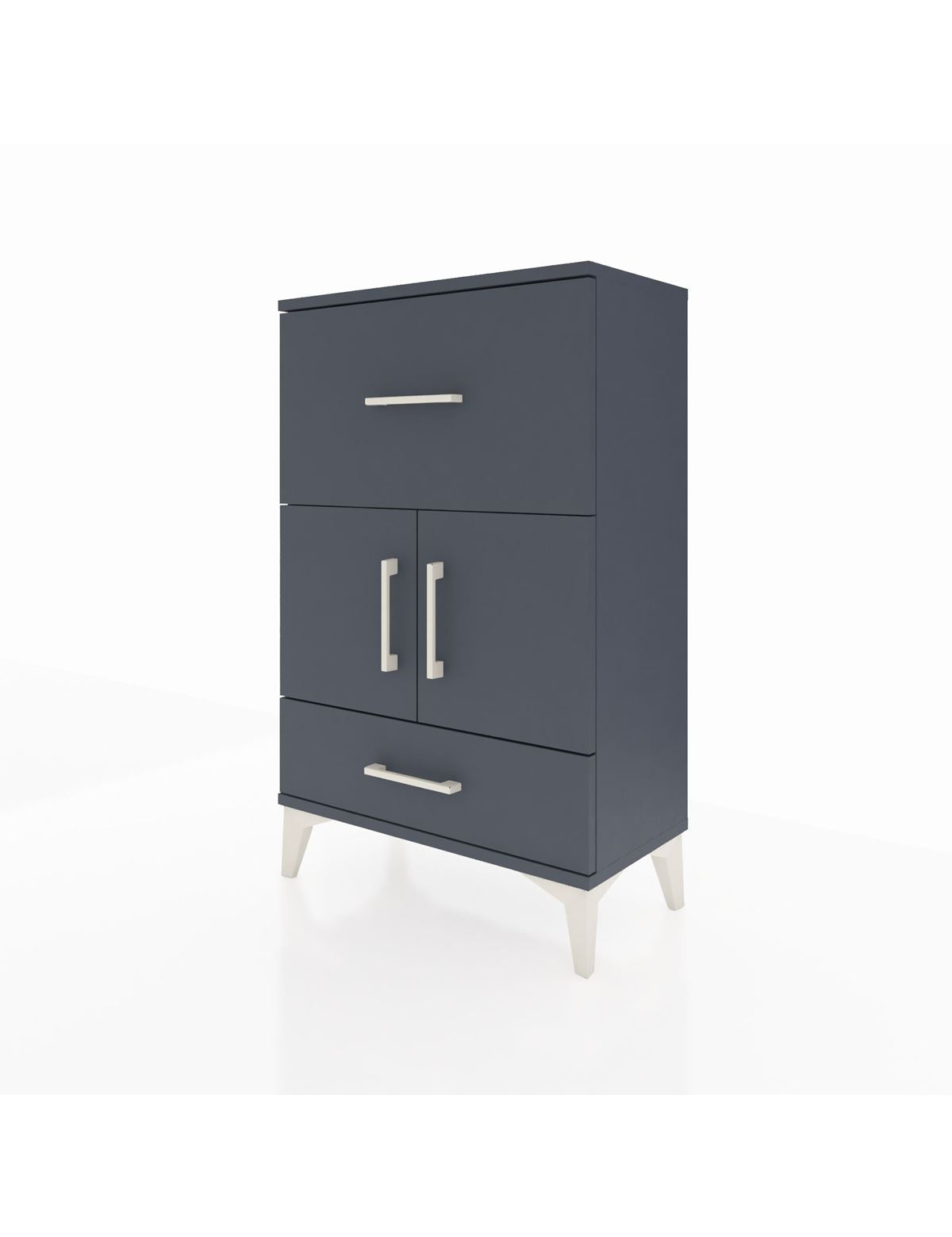 Arges Komodin Tek Raflı 2 Çekmeceli 2 Kapaklı 60x30x96 - S14M029V5A