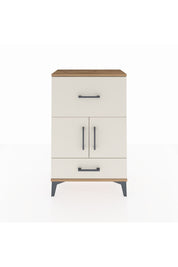 Arges Komodin Tek Raflı 2 Çekmeceli 2 Kapaklı 60x30x96 Çam-Aytaşı