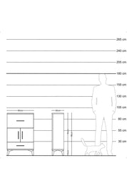 Arges Komodin Tek Raflı 2 Çekmeceli 2 Kapaklı 60x30x96 Çam-Çam