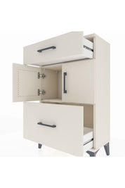 Arges Komodin Tek Raflı 2 Çekmeceli 2 Kapaklı 60x30x96 Aytaşı-Aytaşı