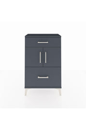 Arges Komodin Tek Raflı 2 Çekmeceli 2 Kapaklı 60x30x96 Antrasit-Antrasit