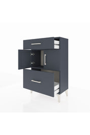 Arges Komodin Tek Raflı 2 Çekmeceli 2 Kapaklı 60x30x96 Antrasit-Antrasit
