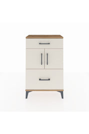 Arges Komodin Tek Raflı 2 Çekmeceli 2 Kapaklı 60x30x96 Çam-Aytaşı