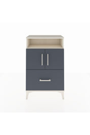 Arges Komodin 2 Raflı Tek Çekmeceli 2 Kapaklı 60x30x96 Aytaşı-Antrasit