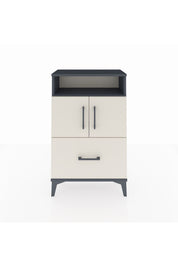 Arges Komodin 2 Raflı Tek Çekmeceli 2 Kapaklı 60x30x96 Antrasit-Aytaşı