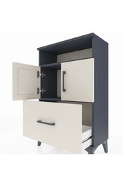 Arges Komodin 2 Raflı Tek Çekmeceli 2 Kapaklı 60x30x96 Antrasit-Aytaşı