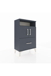 Arges Komodin 2 Raflı Tek Çekmeceli 2 Kapaklı 60x30x96 Antrasit-Antrasit