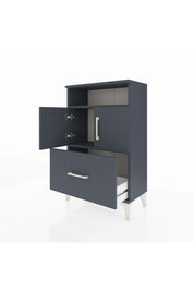 Arges Komodin 2 Raflı Tek Çekmeceli 2 Kapaklı 60x30x96 Antrasit-Antrasit