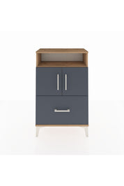 Arges Komodin 2 Raflı Tek Çekmeceli 2 Kapaklı 60x30x96 Çam-Antrasit