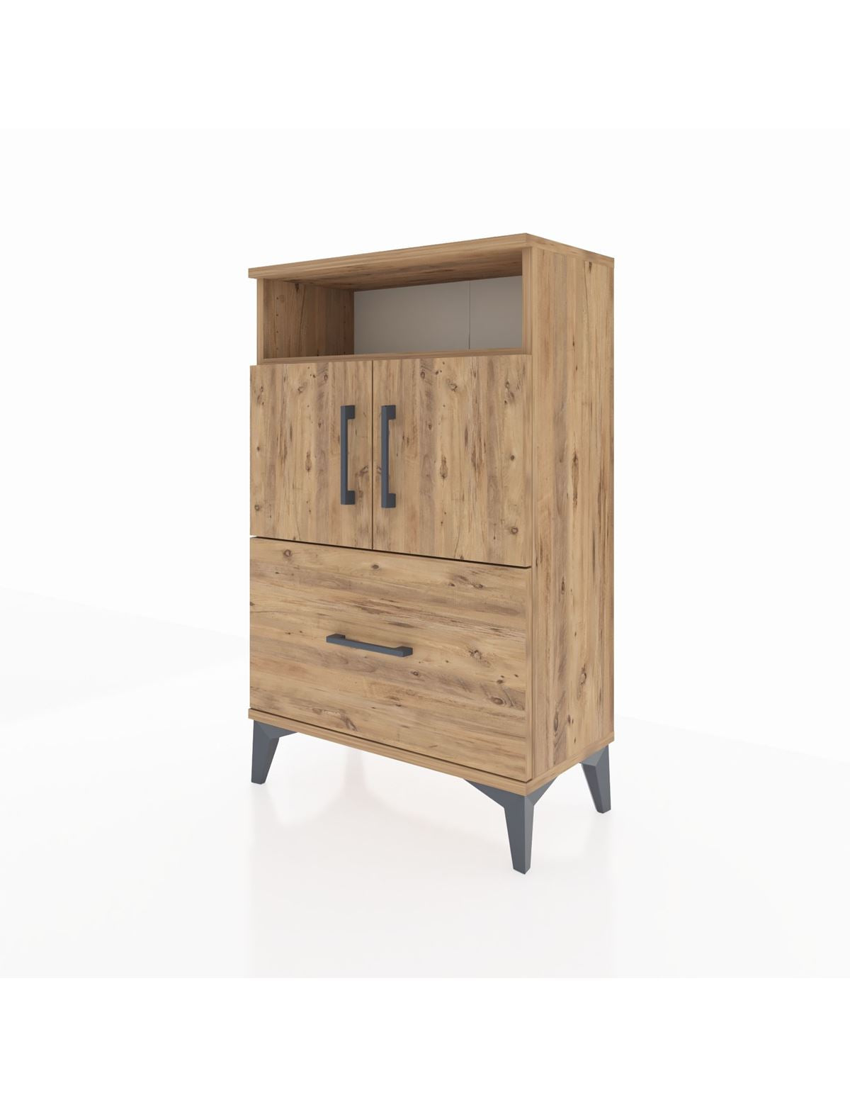 Arges Komodin 2 Raflı Tek Çekmeceli 2 Kapaklı 60x30x96 - S14M031V9A