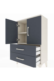 Arges Komodin 2 Raflı 2 Çekmeceli 2 Kapaklı 60x30x96 Aytaşı-Antrasit