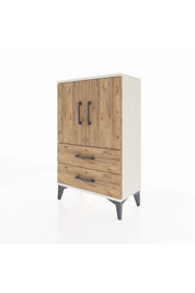 Arges Komodin 2 Raflı 2 Çekmeceli 2 Kapaklı 60x30x96 Aytaşı-Çam