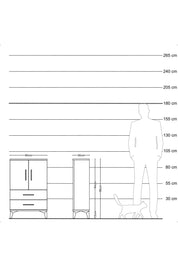Arges Komodin 2 Raflı 2 Çekmeceli 2 Kapaklı 60x30x96 Aytaşı-Çam