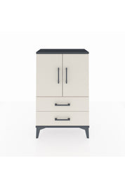 Arges Komodin 2 Raflı 2 Çekmeceli 2 Kapaklı 60x30x96 Antrasit-Aytaşı