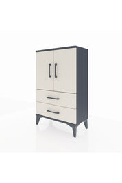 Arges Komodin 2 Raflı 2 Çekmeceli 2 Kapaklı 60x30x96 Antrasit-Aytaşı