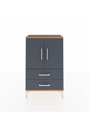 Arges Komodin 2 Raflı 2 Çekmeceli 2 Kapaklı 60x30x96 Çam-Antrasit