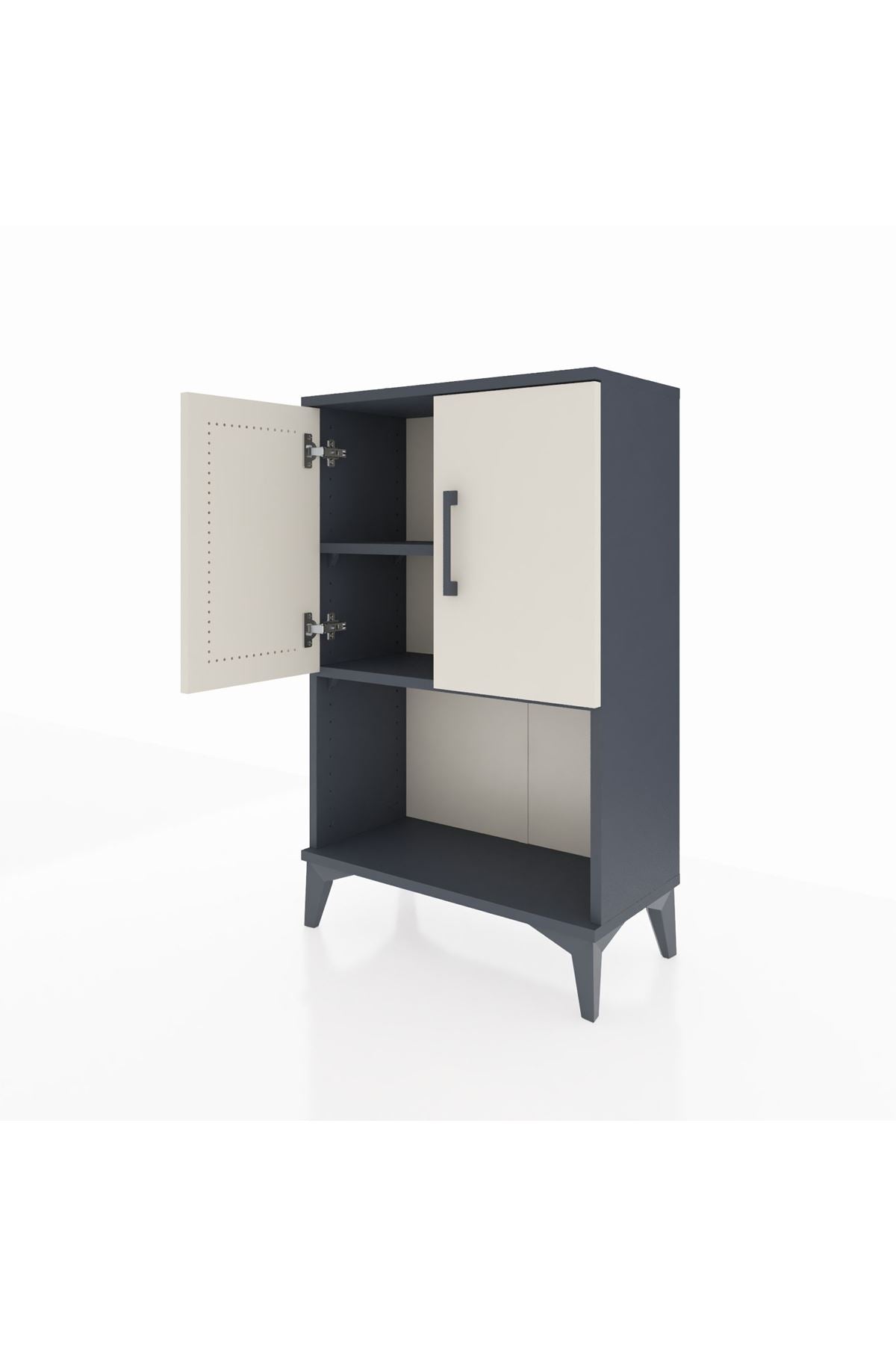 Arges Komodin 2 Raflı 2 Kapaklı 60x30x96 Antrasit-Aytaşı