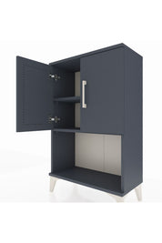 Arges Komodin 2 Raflı 2 Kapaklı 60x30x96 Antrasit-Antrasit