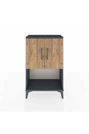 Arges Komodin 2 Raflı 2 Kapaklı 60x30x96 Antrasit-Çam